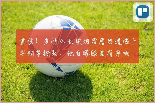 重伤！多特队长埃姆雷詹恐遭遇十字韧带撕裂，他自曝膝盖有异响